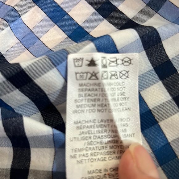 UNTUCKit Blue/Dark Blue Checked Shirt - Slim Fit - Sz L - Picture 6 of 9